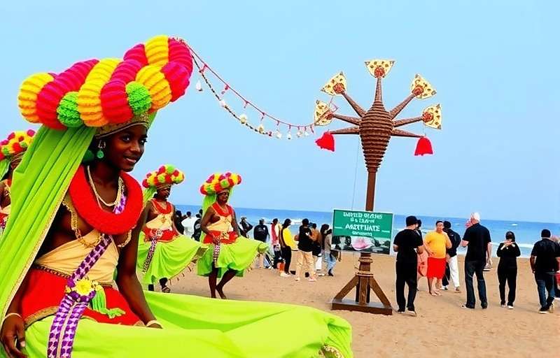Calangute Champions Festival Celebration Calangute Champions festival event showing colorful beach celebrations with traditional dances and decorations
