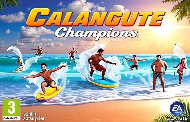 Calangute Champions Official Game Cover Calangute Champions game cover featuring vibrant beach scene with players engaging in various water sports